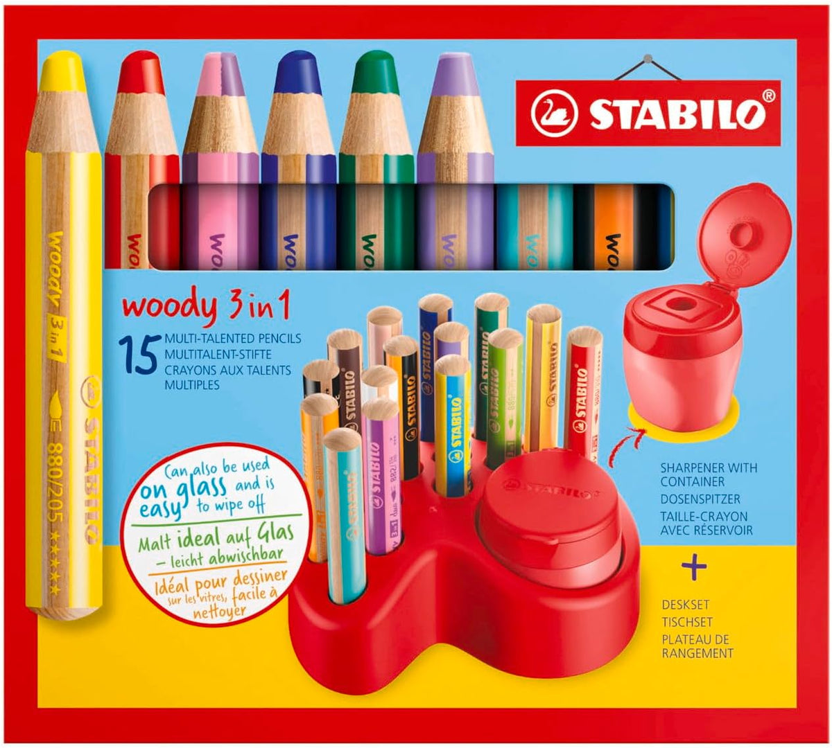 STABILO- 15 Piece Desk Set -  Woody 3 in 1