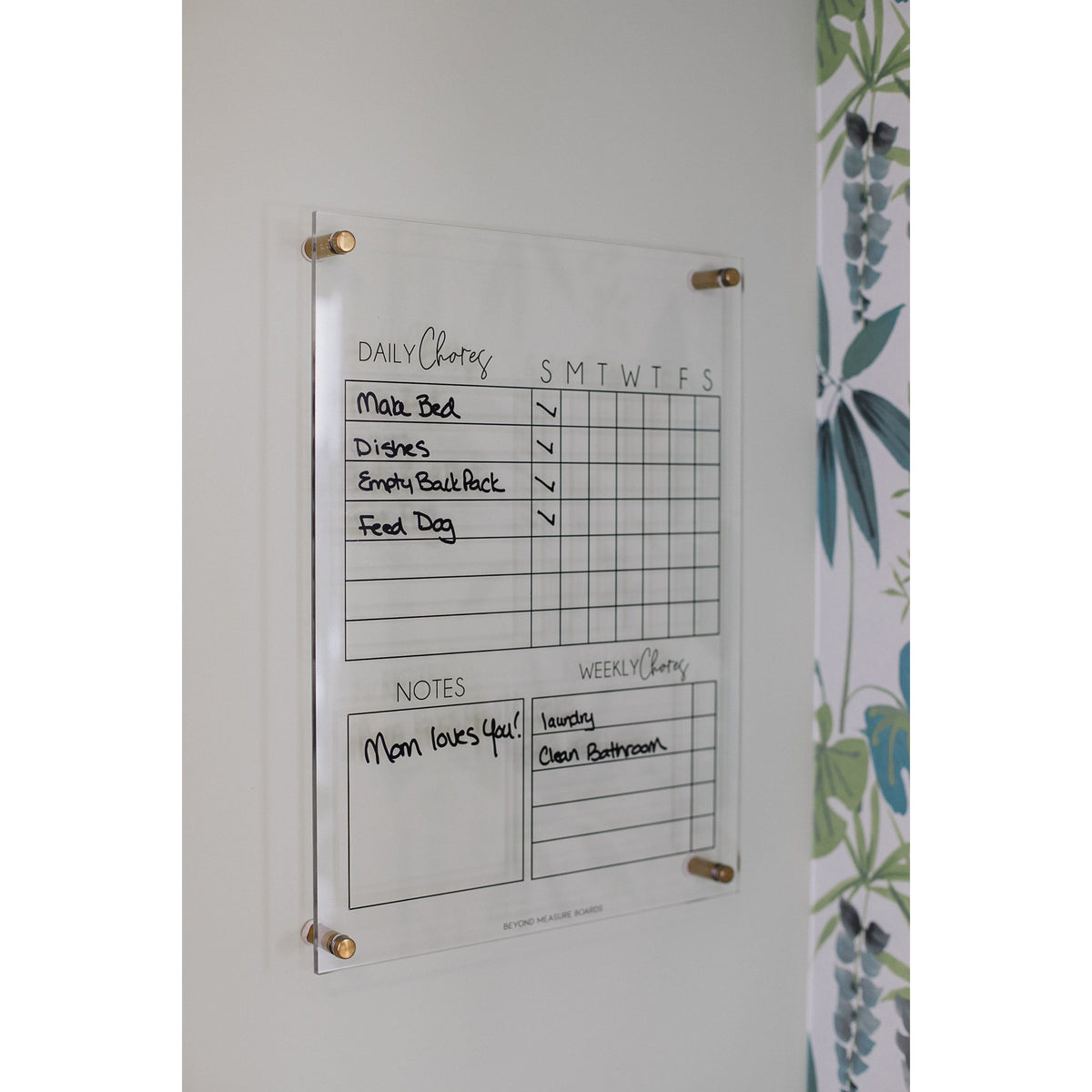 Premium Acrylic Single Chore Charts