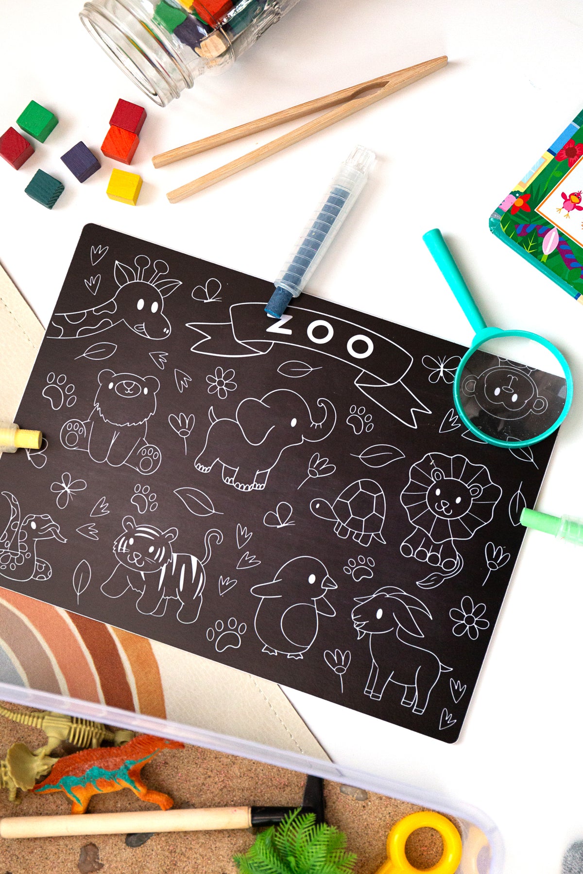 Mini Mat Colouring - Zoo