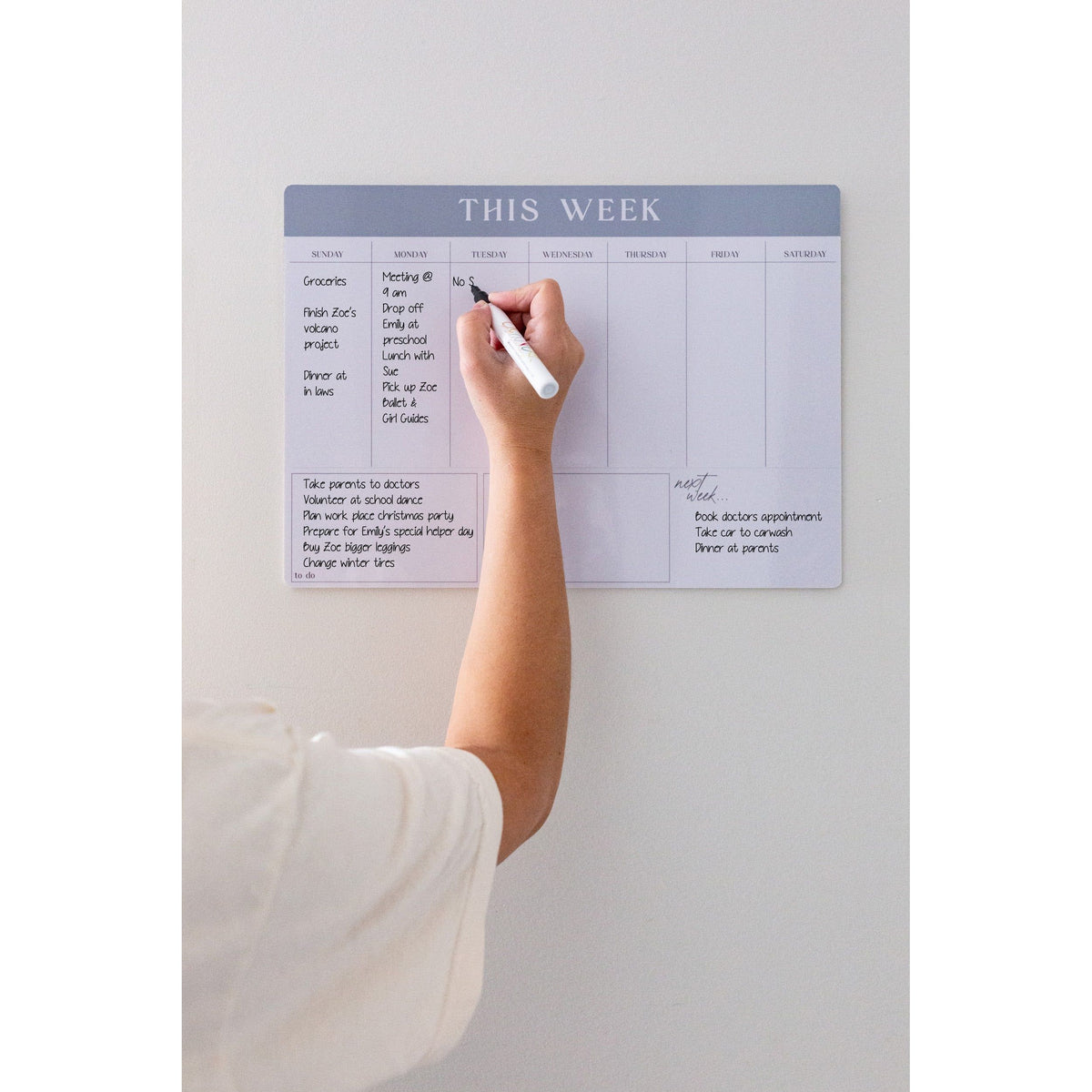 Weekly Planner Reusable Dry Erase Whiteboard