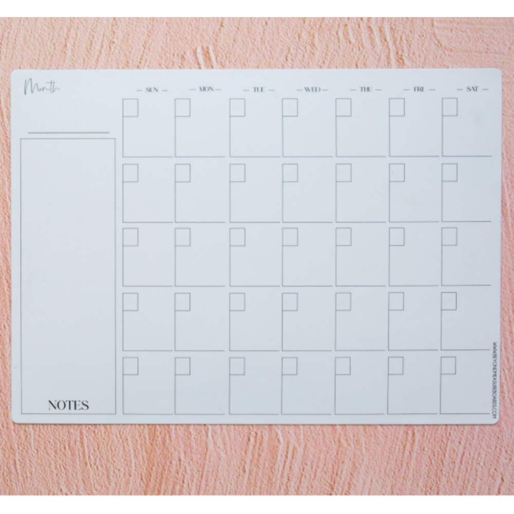 Magnetic Monthly Planner Horizontal Dry Erase Board