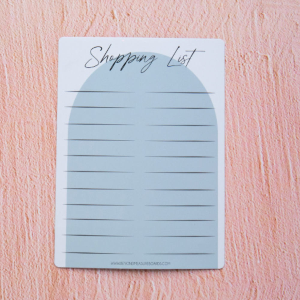 Magnetic Shopping List Blue Dry Erasable Board