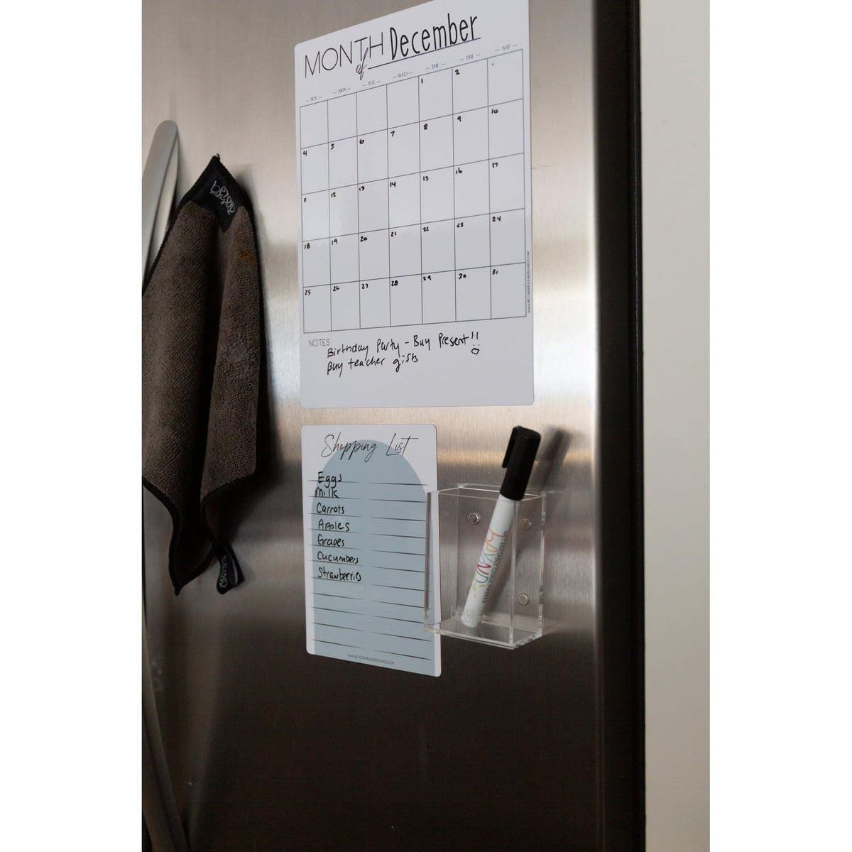 Magnetic Shopping List Blue Dry Erasable Board