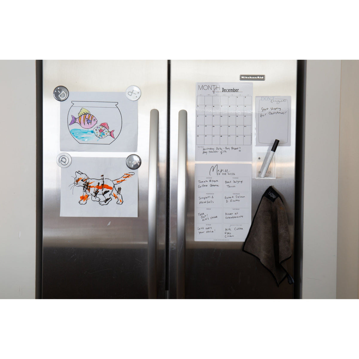 Magnetic Menu Planner Dry Erase Board