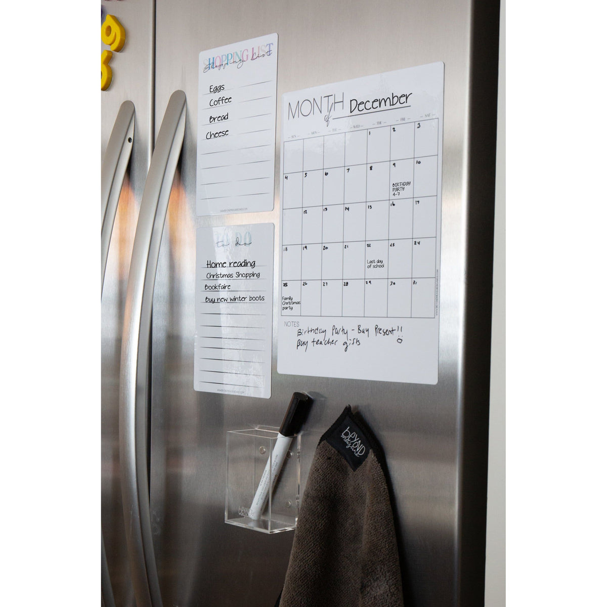 Clear Acrylic Agnetic Dry Erase Calendar For Refrigerator,12x16 Inch