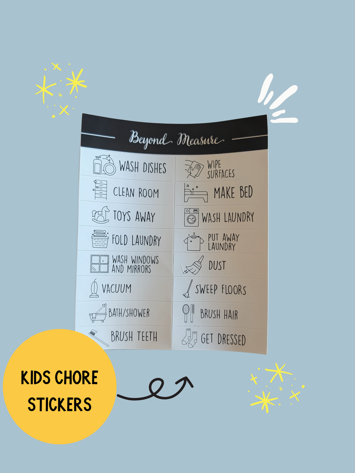 Chore Stickers | Chore Chart Visual Stickers