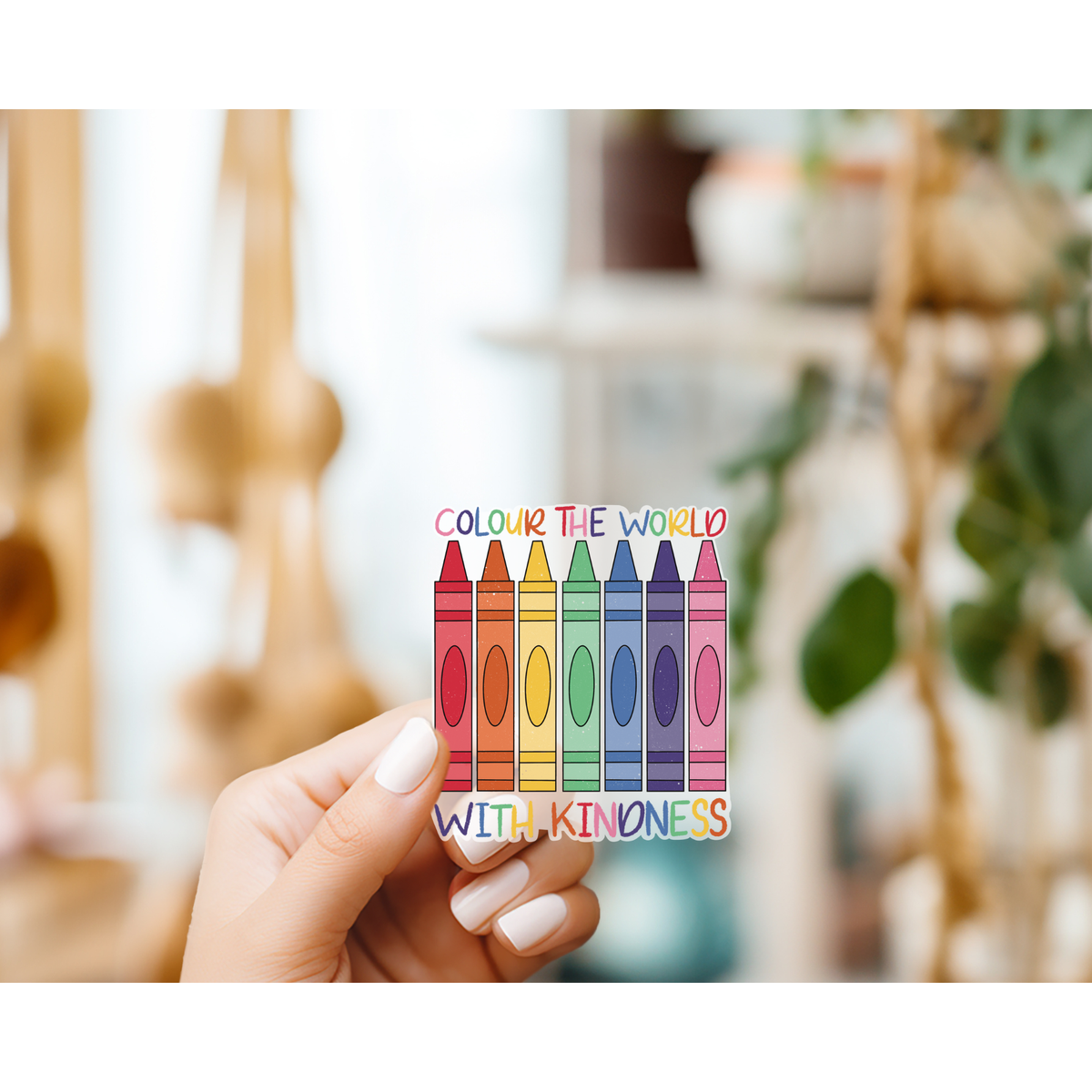 Color the World With Kindness Transparent Sticker | Water Resistant Sticker