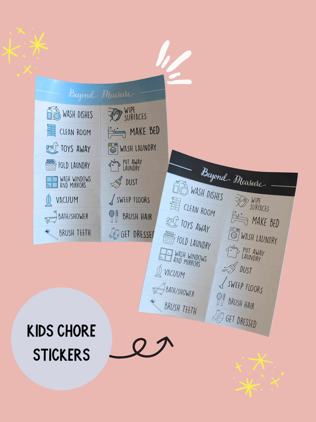 Chore Stickers | Chore Chart Visual Stickers